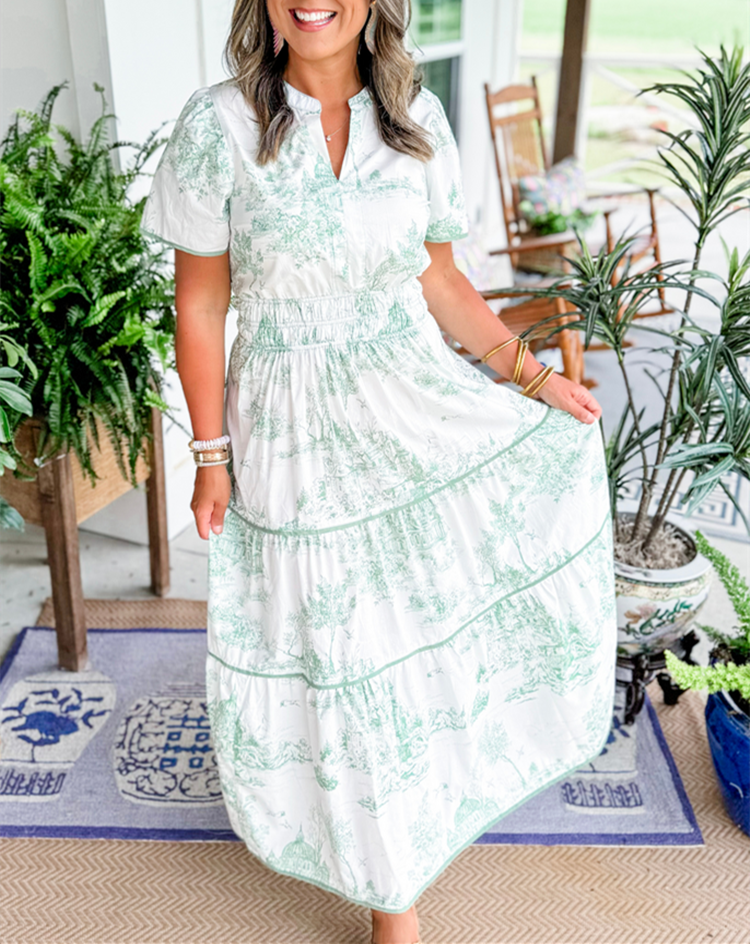 Eliza | Classic Toile Maxi for Timeless Garden Elegance