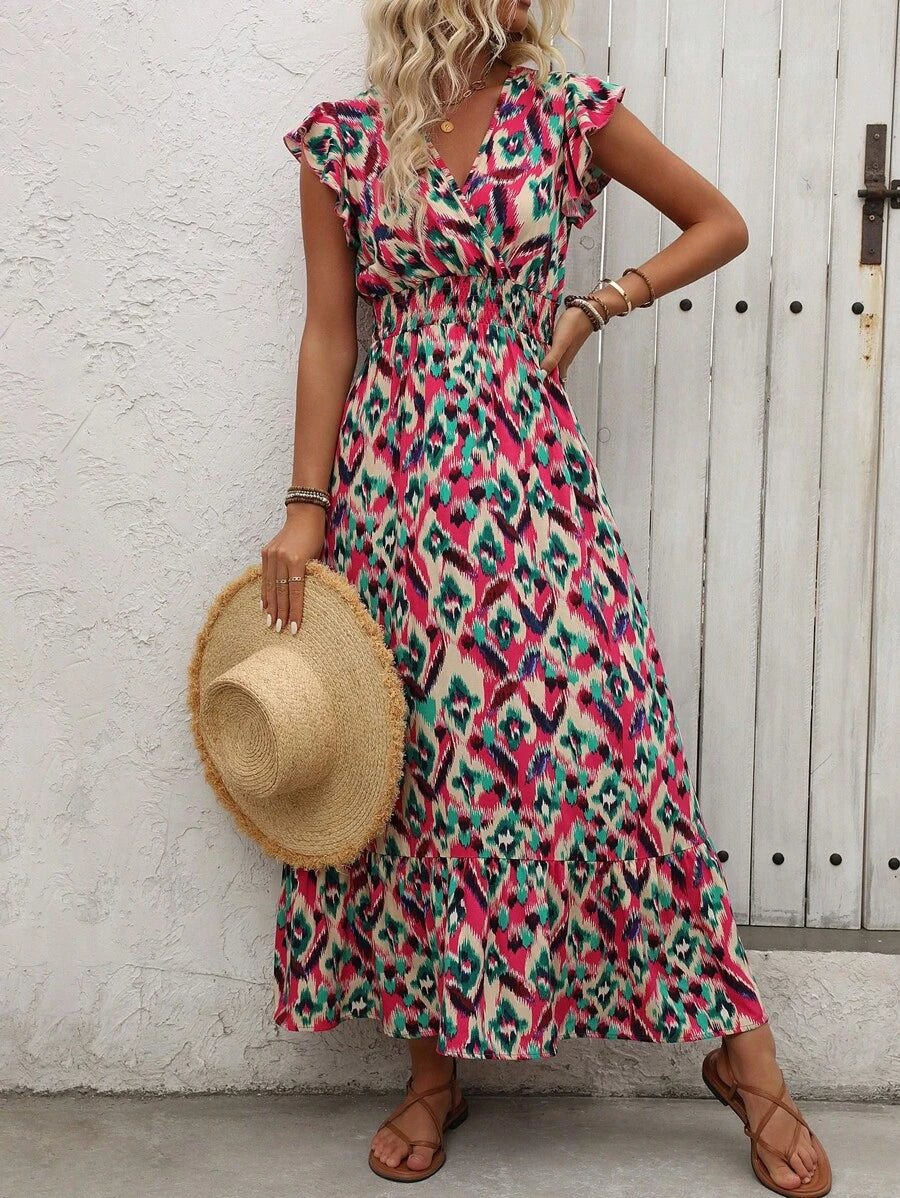 Clara | Abito con Stampa Vintage per uno Stile Estivo Casual