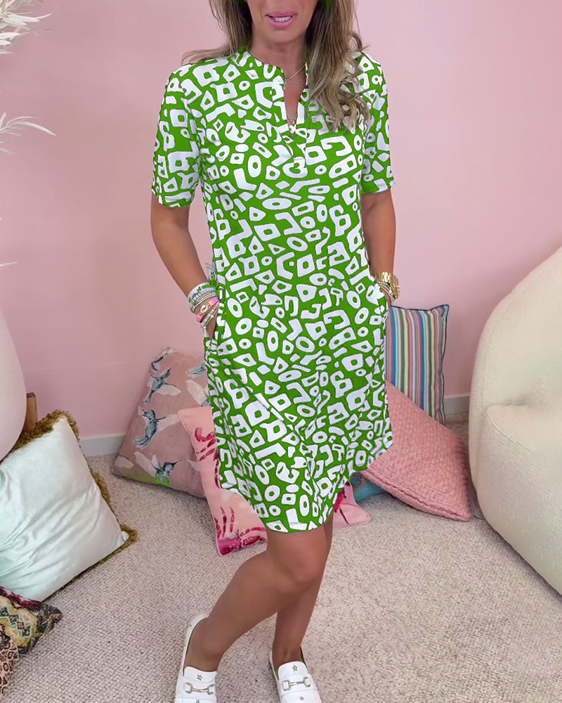 Rachella | Abito con Stampa Animalier e Scollo a V
