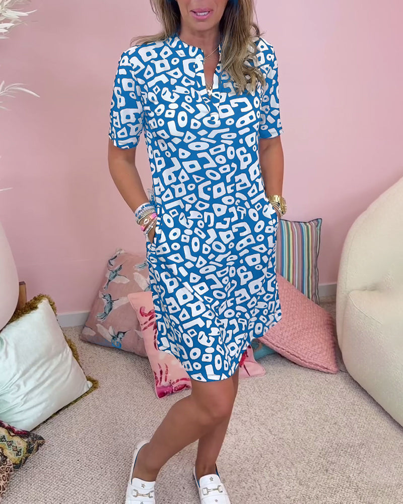 Rachella | Abito con Stampa Animalier e Scollo a V