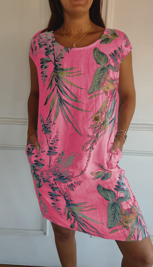 Annelym | Abito con Stampa Tropicale e Eleganza Disinvolta