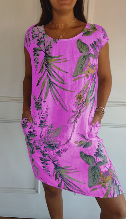 Annelym | Abito con Stampa Tropicale e Eleganza Disinvolta