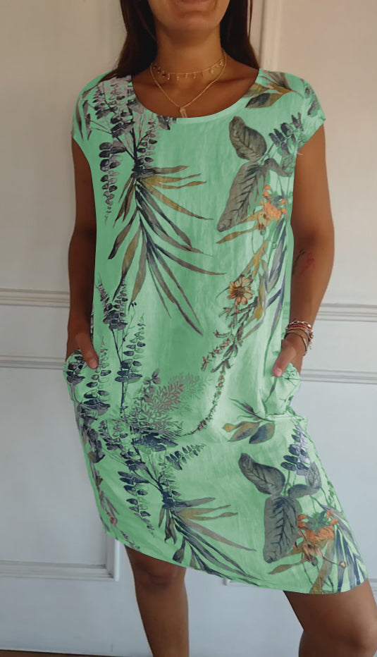 Annelym | Abito con Stampa Tropicale e Eleganza Disinvolta