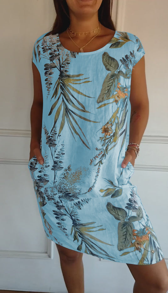 Annelym | Abito con Stampa Tropicale e Eleganza Disinvolta