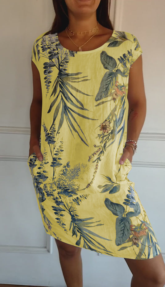 Annelym | Abito con Stampa Tropicale e Eleganza Disinvolta