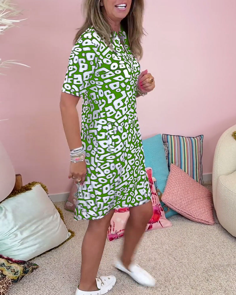 Rachella | Abito con Stampa Animalier e Scollo a V