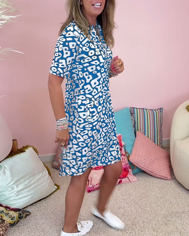 Rachella | Abito con Stampa Animalier e Scollo a V