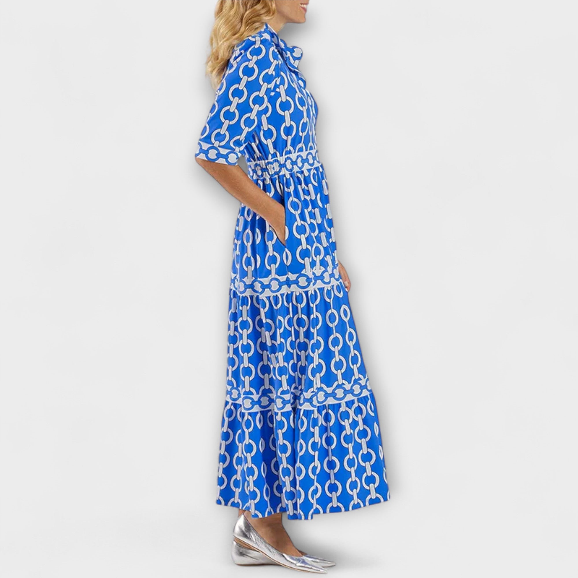 Sophia | Vestito con Motivo a Catena per uno Stile Raffinato