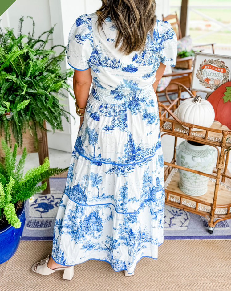 Eliza | Classic Toile Maxi for Timeless Garden Elegance