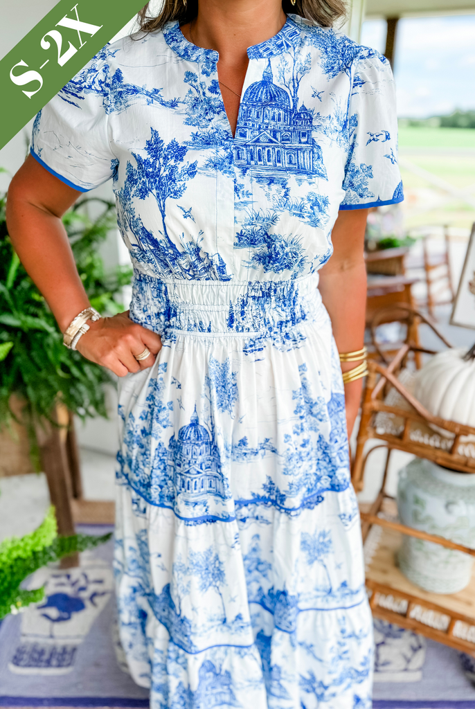 Eliza | Classic Toile Maxi for Timeless Garden Elegance