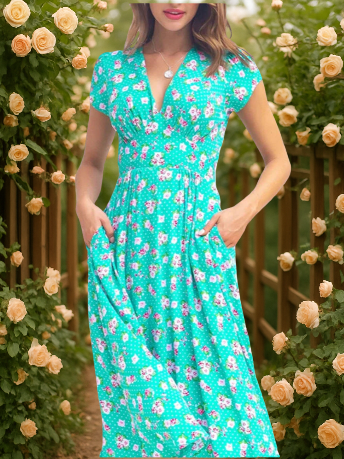 Fienna – Abito Midi con Bottoni Frontali
