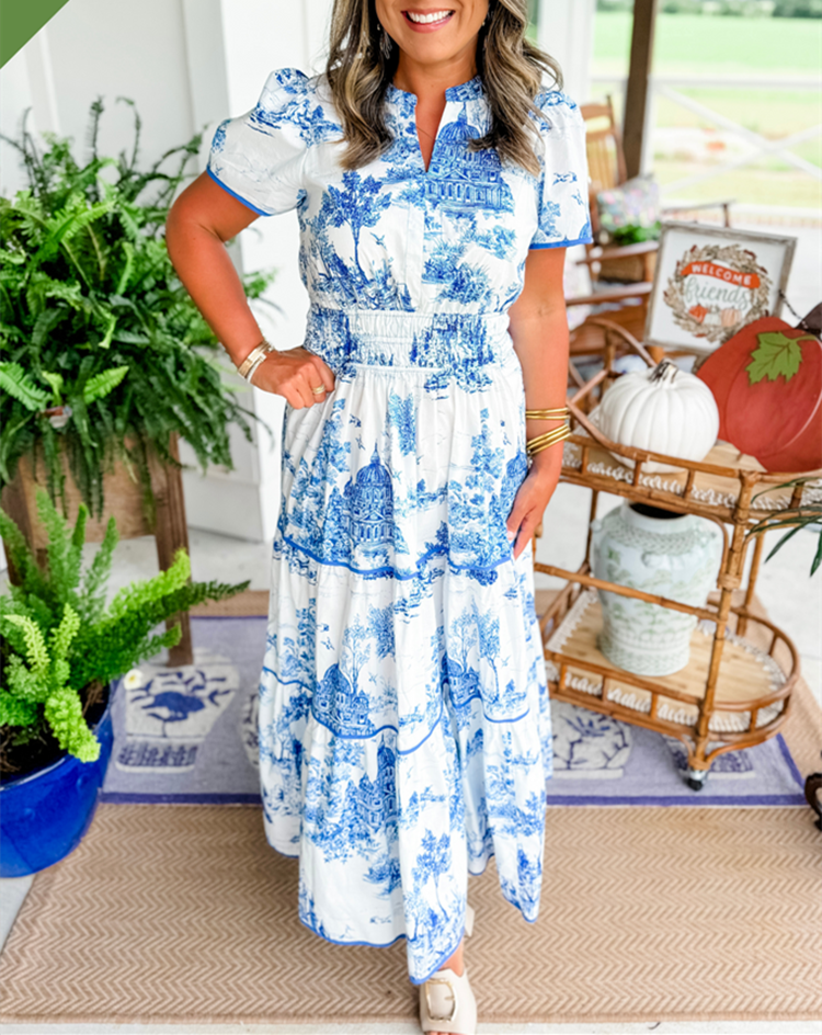Eliza | Classic Toile Maxi for Timeless Garden Elegance