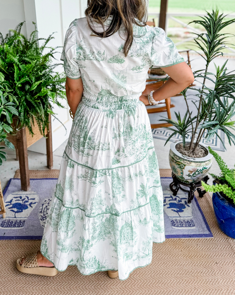 Eliza | Classic Toile Maxi for Timeless Garden Elegance