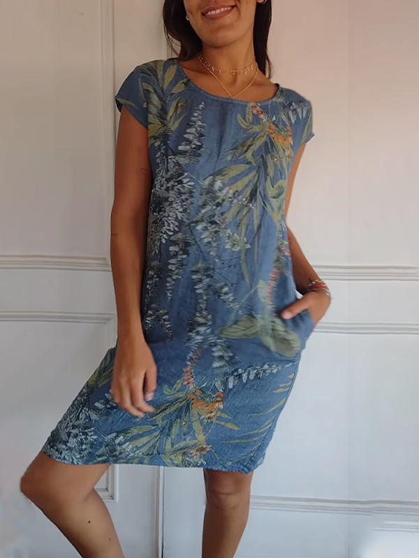 Annelym | Abito con Stampa Tropicale e Eleganza Disinvolta