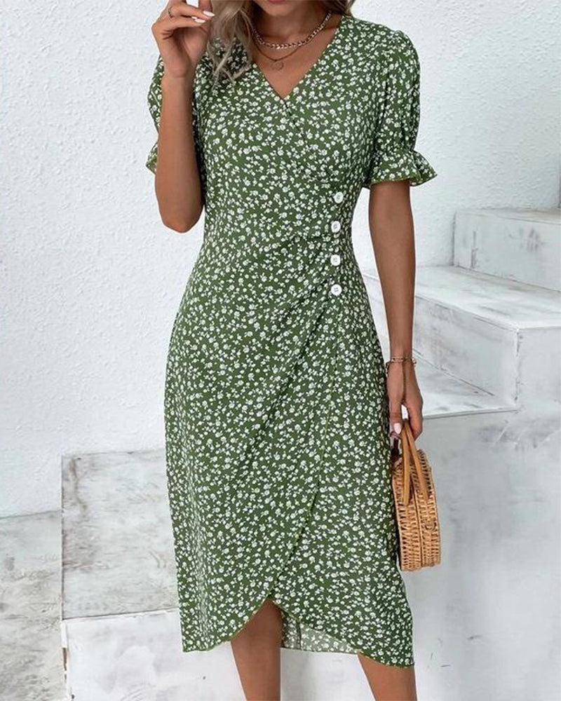 Giselle™ - Abito Floreale con Scollatura a V