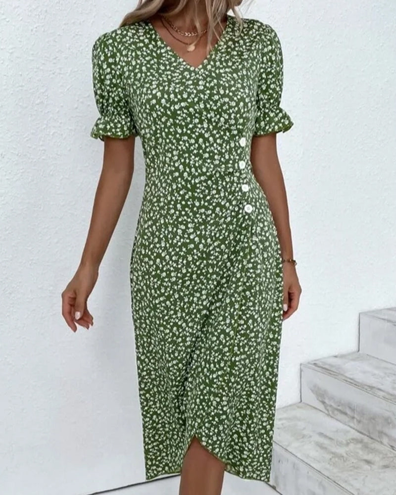 Giselle™ - Abito Floreale con Scollatura a V