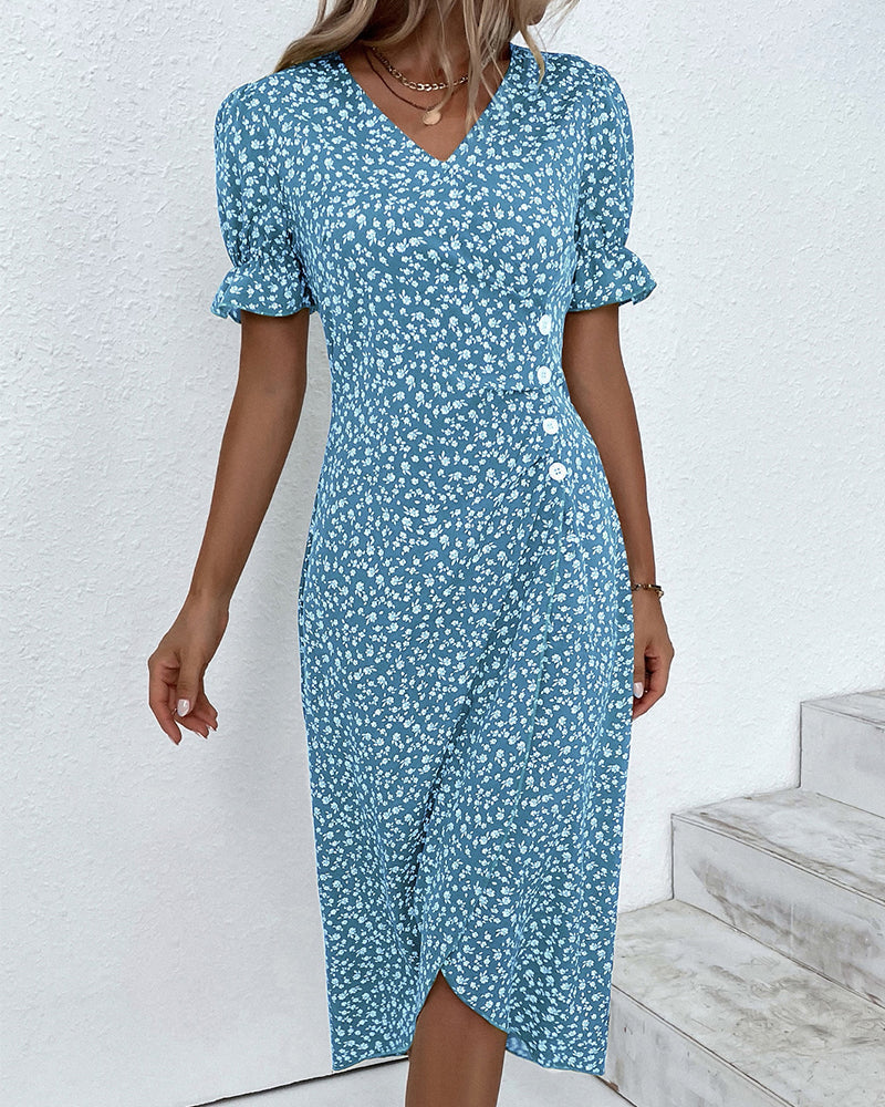 Giselle™ - Abito Floreale con Scollatura a V