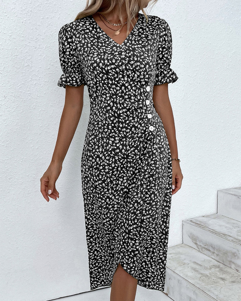 Giselle™ - Abito Floreale con Scollatura a V