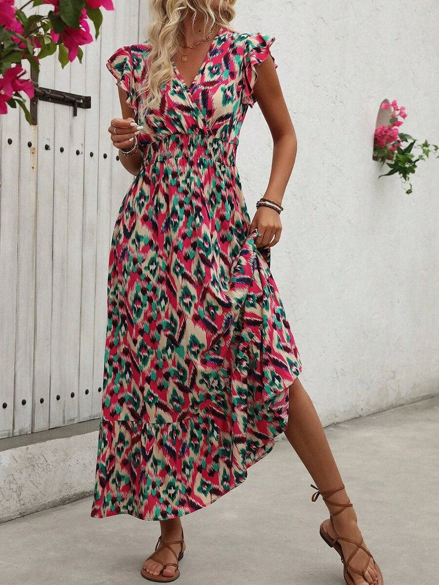 Clara | Abito con Stampa Vintage per uno Stile Estivo Casual