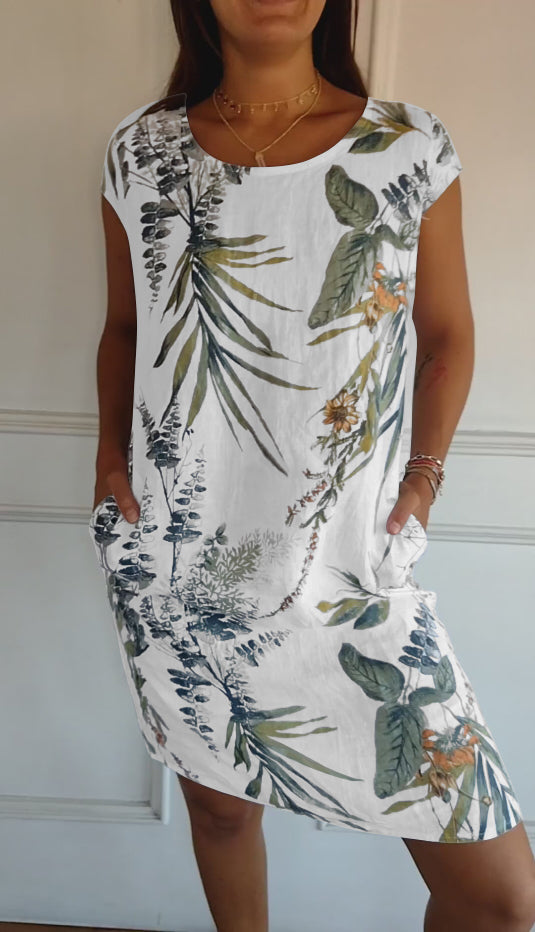 Annelym | Abito con Stampa Tropicale e Eleganza Disinvolta