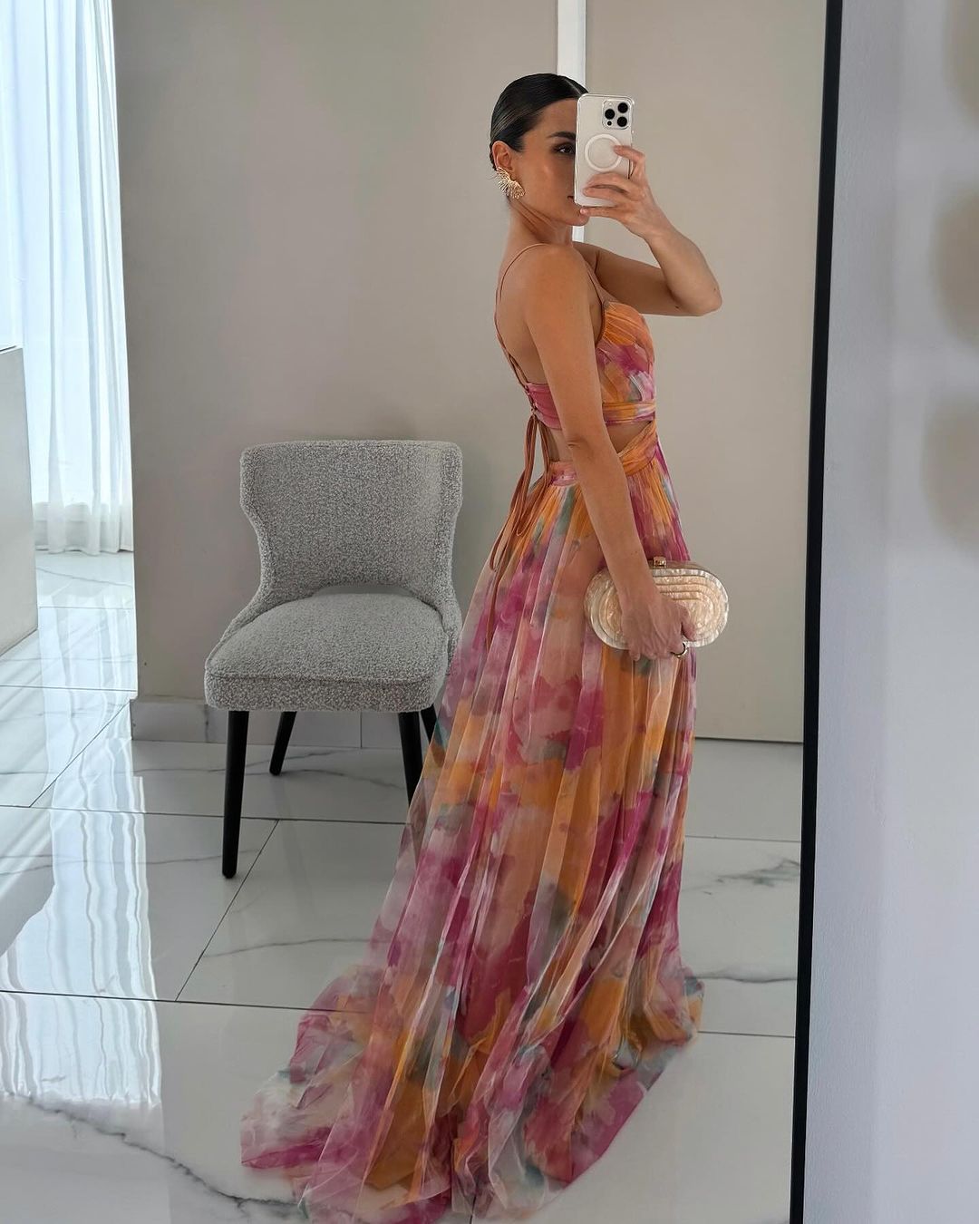 Vaëlia – Abito maxi con stampa floreale