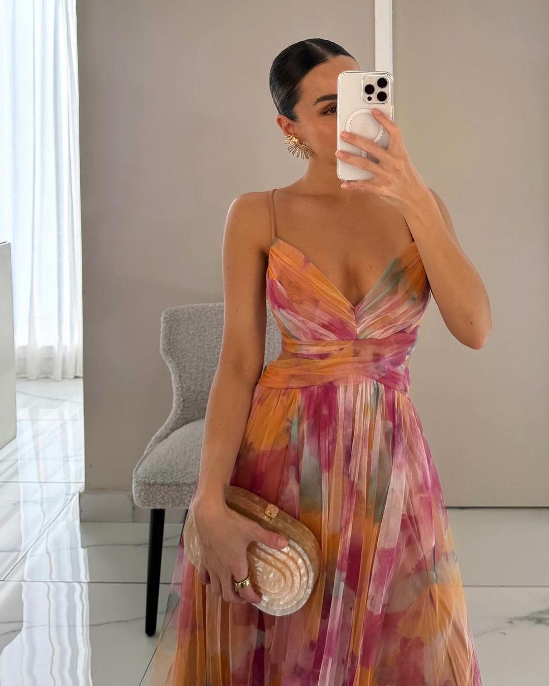 Vaëlia – Abito maxi con stampa floreale