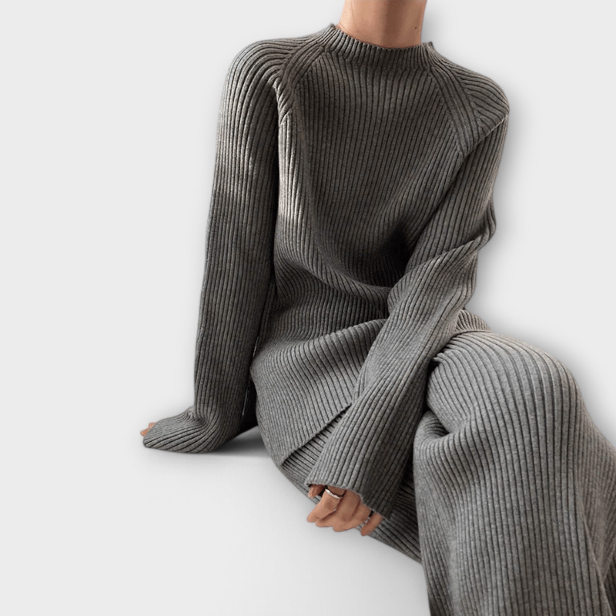 Albertina - Set Cosy in Maglia a Coste di 2 Pezzi