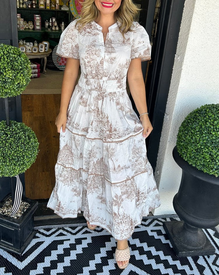 Eliza | Classic Toile Maxi for Timeless Garden Elegance