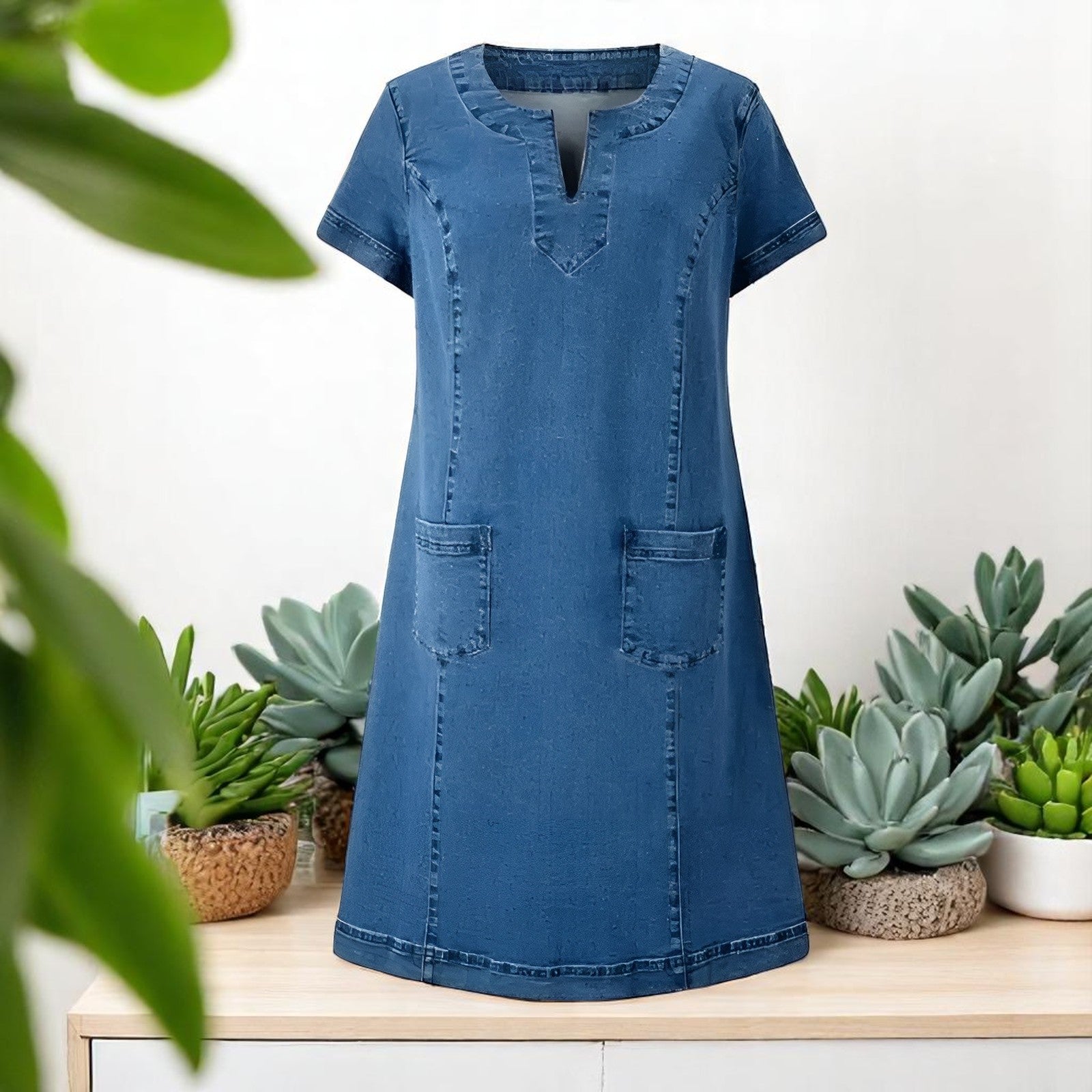 Gilja | Abito Blu Morbido con Stile Quotidiano