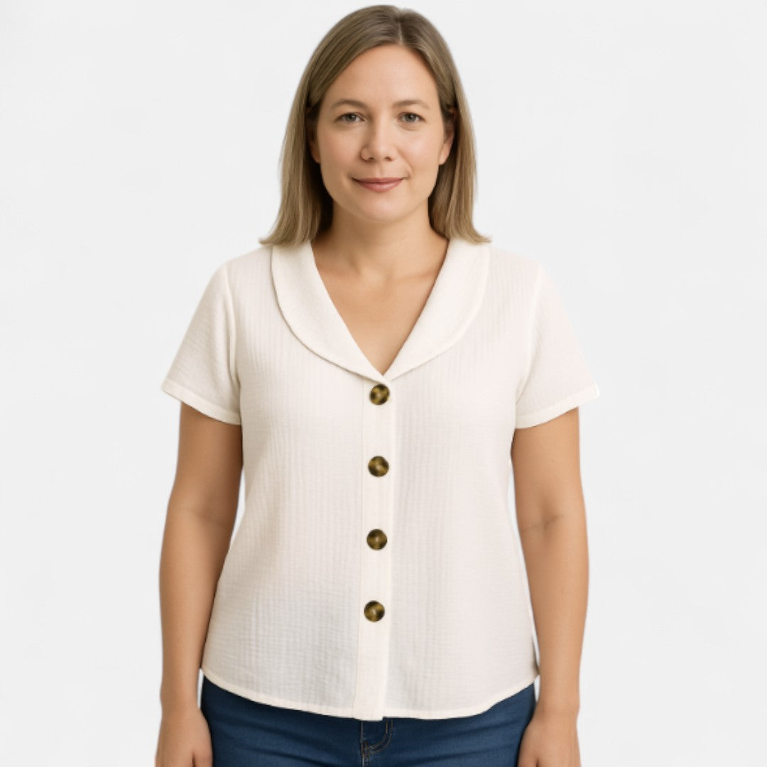 Essenza Edmonton™ | Blusa Elegante con Bottoni