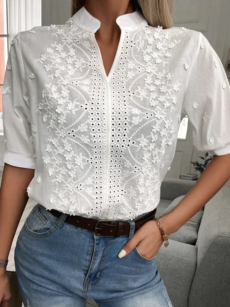 Leah™ - Blusa Elegante e Classica