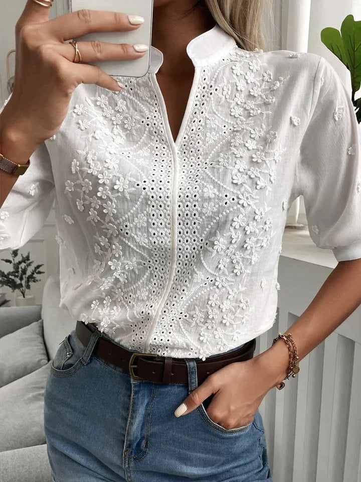 Leah™ - Blusa Elegante e Classica