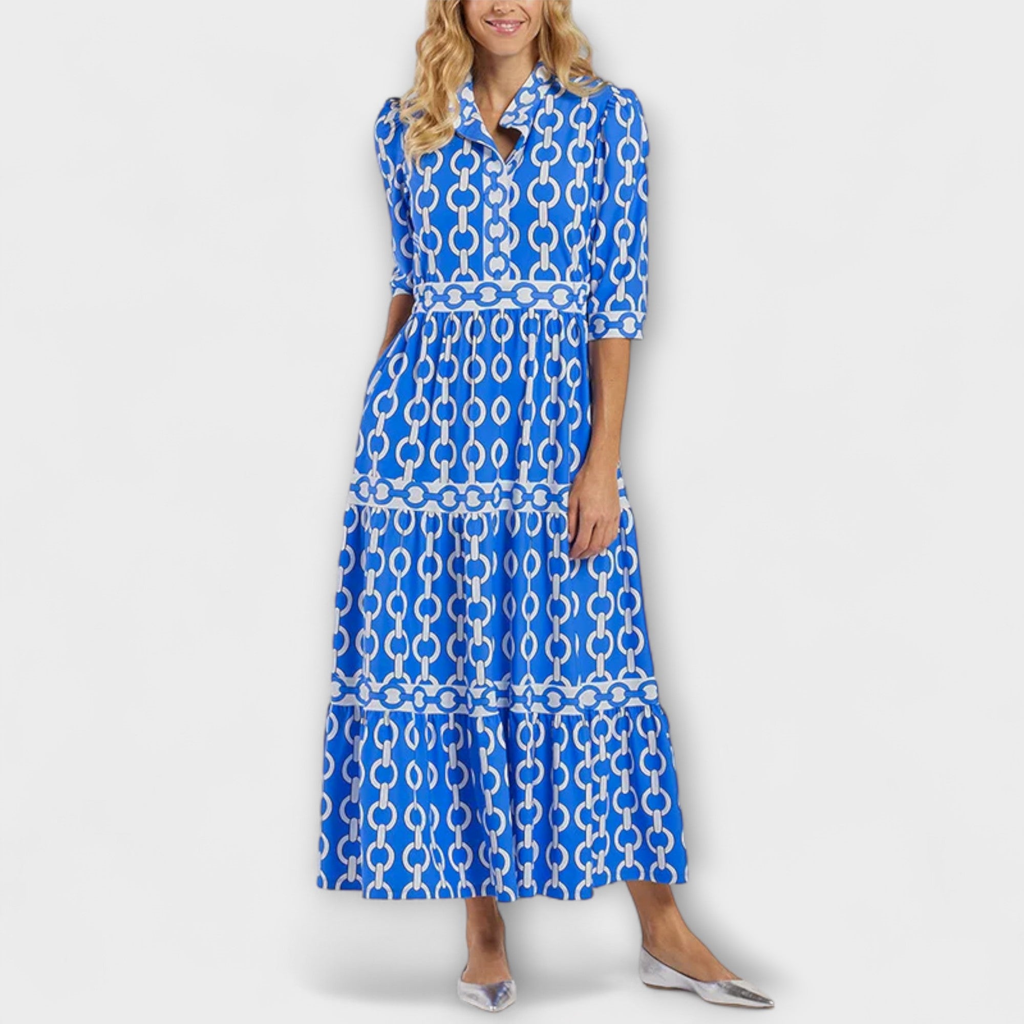 Sophia | Vestito con Motivo a Catena per uno Stile Raffinato