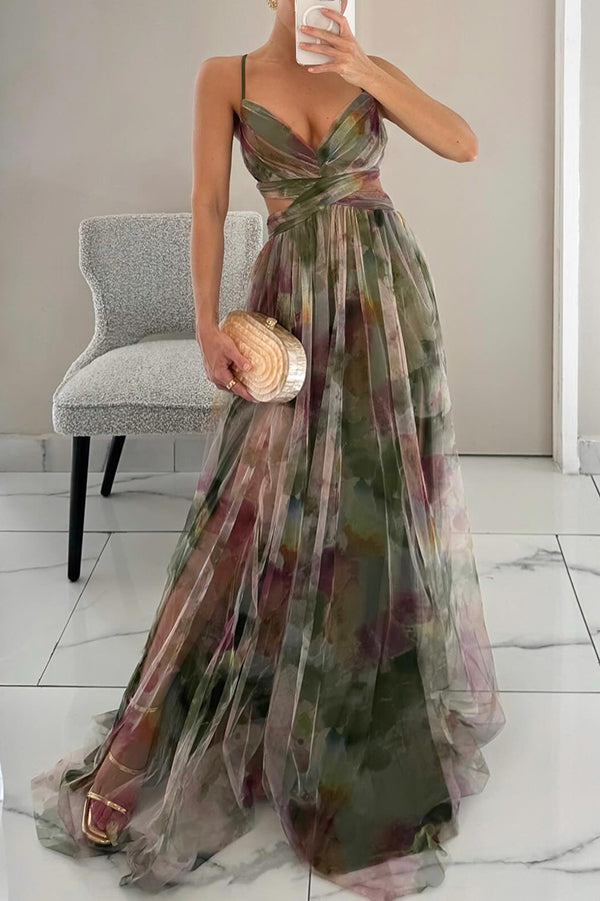Vaëlia – Abito maxi con stampa floreale