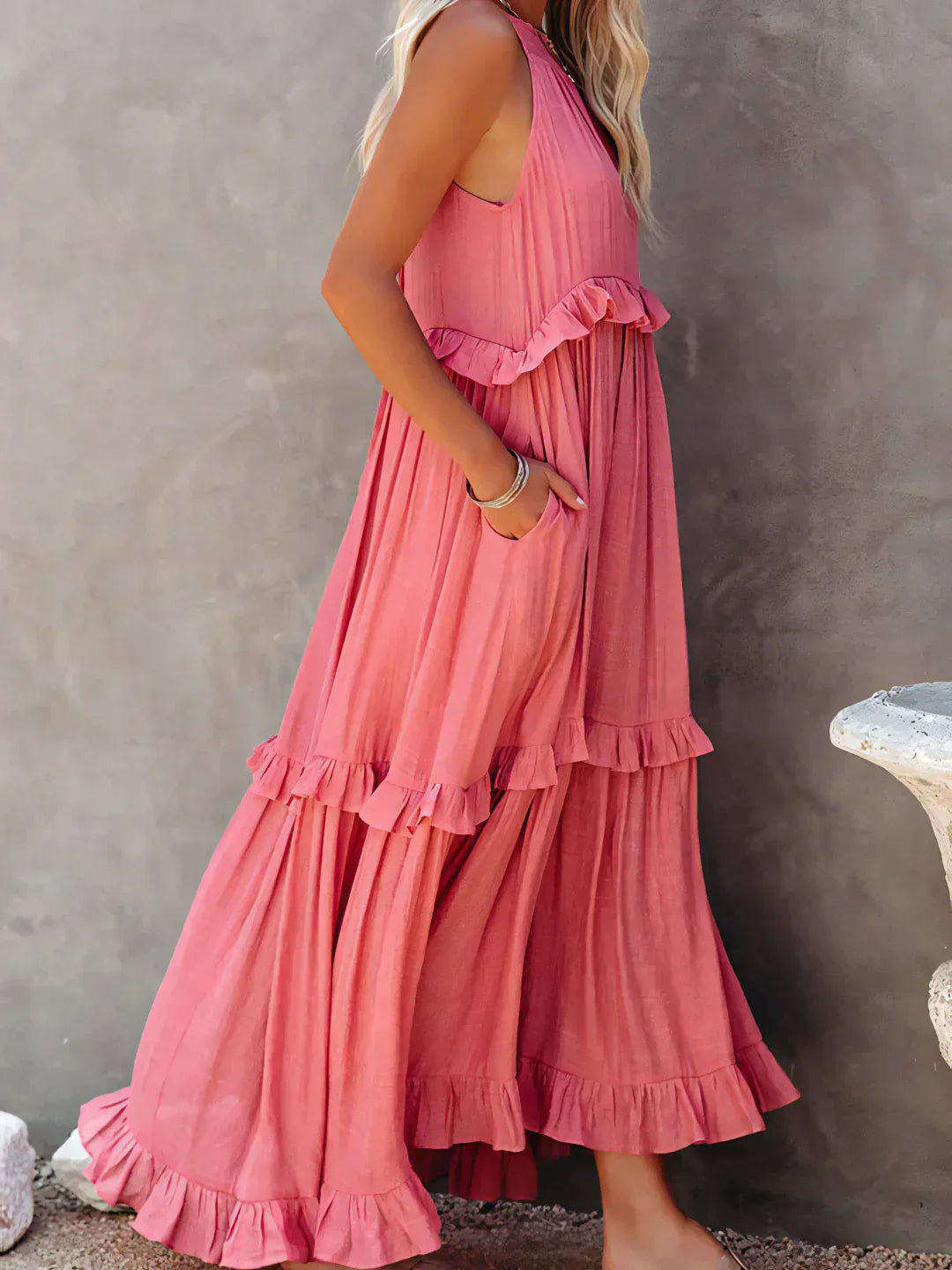 Emilia™ - Abito Maxi con Scollo Halter e Volant