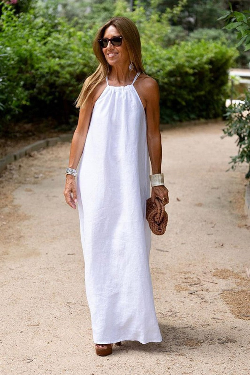 Livia | Abito Halter Maxi per Vacanze e Giornate al Sole