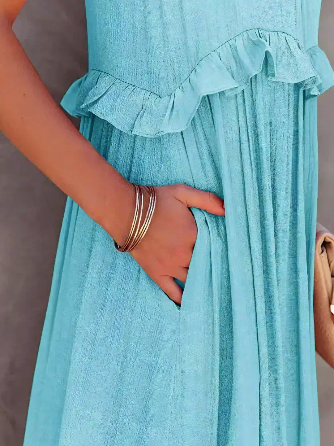 Emilia™ - Abito Maxi con Scollo Halter e Volant