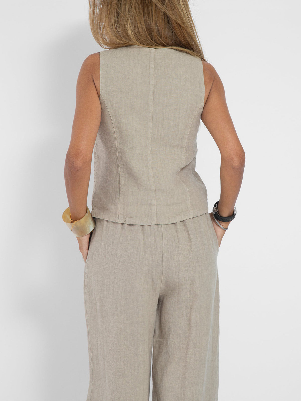 Aira™ - Set di Gilet Bottonato e Pantaloni a Gamba Larga