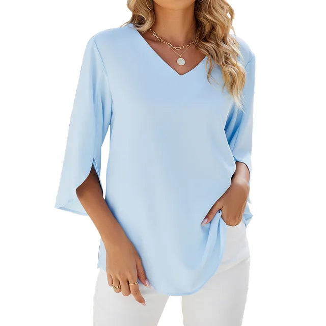 CARA - Blusa con scollatura a V