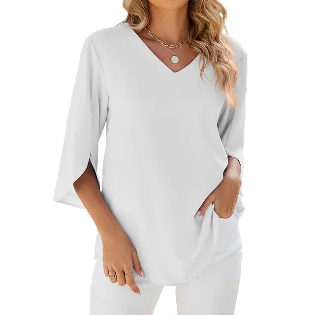 CARA - Blusa con scollatura a V