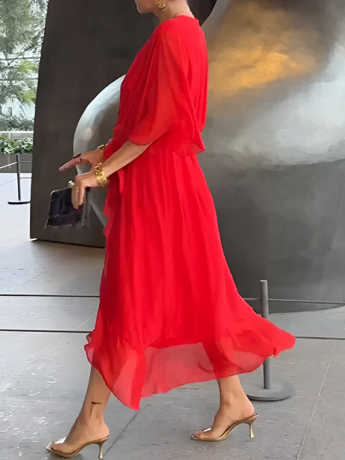 Monica | Abito con Scollo a V per un’Eleganza Senza Tempo